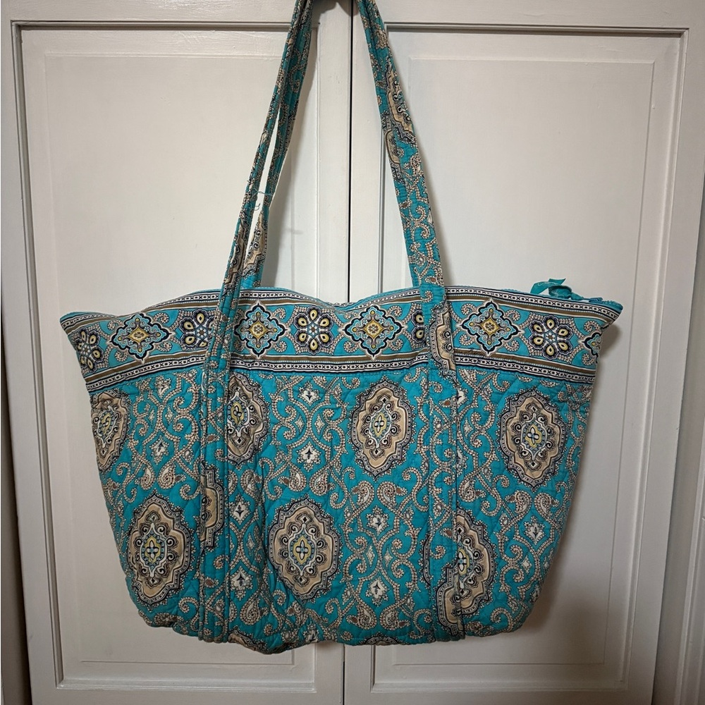 Vera Bradley Tote Bag- Blue and Brown Paisley